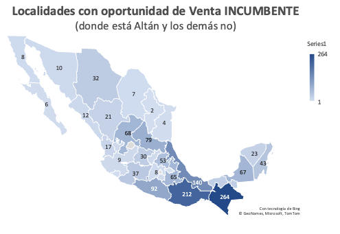 Mapa de localidades incumbentes por estado